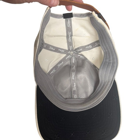 Titleist Ball Cap Strap Back White Logo Golfer Golf Athletic Mens - Picture 4 of 6
